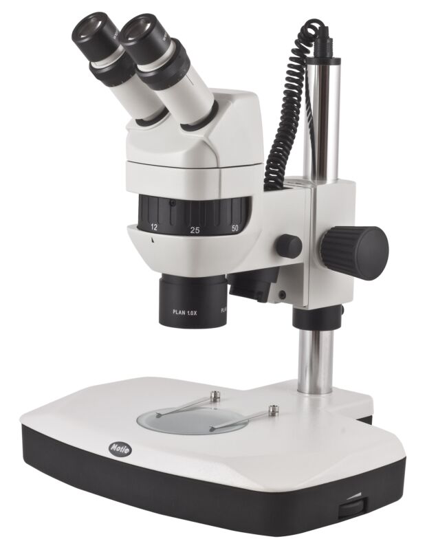 Motic K-401L PLAN CMO 6X, 12X, 25X, 50X Stereo Microscope with Halogen Base