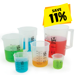 Diamond® Essentials™ PP Low Form Griffin Style Beakers