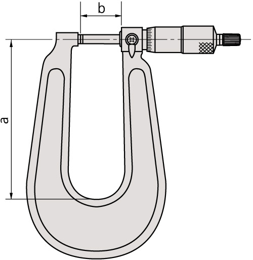 Mitutoyo Sheet Metal Micrometers-Series 389,119,118 Dimension