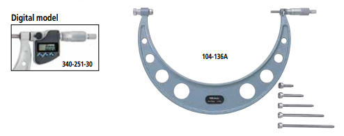 Outside Micrometers - Series 340, 104 - with Interchangeable Anvils