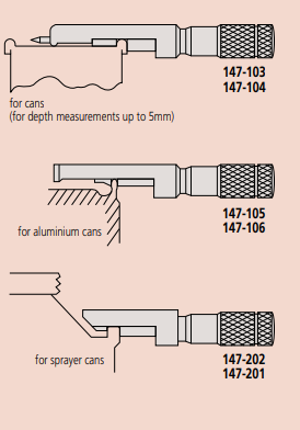 Mitutoyo Can Seam Micrometers Series 147 Illustration