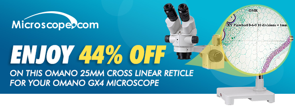 Enjoy 44% Off on this Omano 25mm Cross Linear Reticle for Your Omano GX4 Microscope